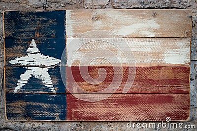 Wooden Texas flag Stock Photo