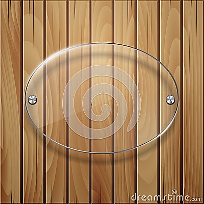 Wooden texture with glass framework. Vector Illustration