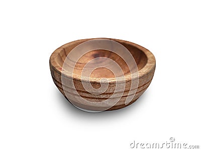 Wooden textured mortar bowl plate , cut out isolated Stock Photo