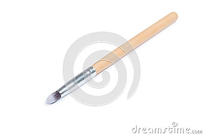 Wooden thin makeup brush Stock Photo