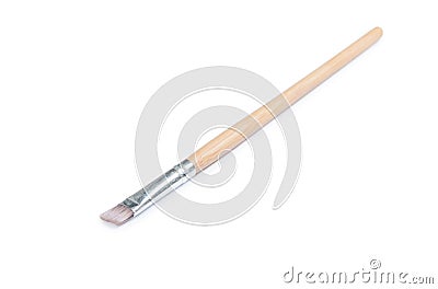 Wooden thin makeup brush Stock Photo