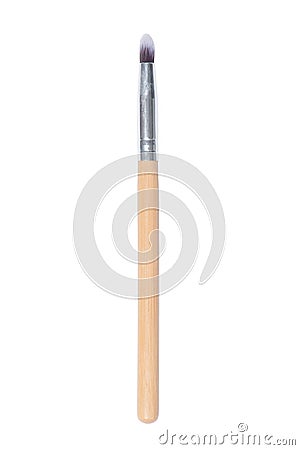 Wooden thin makeup brush Stock Photo