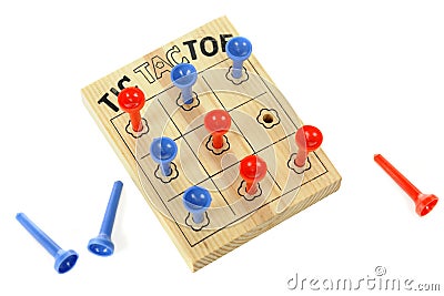 Wooden Tic Tac Toe Stock Photo