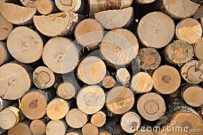 Wooden timber at a sawmill Stock Photo