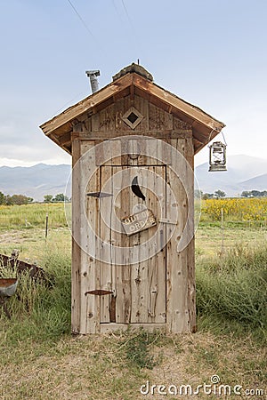 Wooden Toilet Shed Stock Photo
