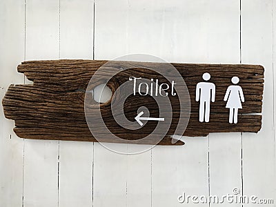 Wooden Toilet Signs Restroom Signboards Stock Photo