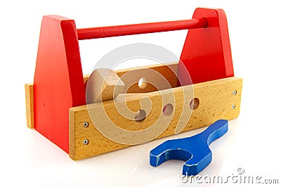 Wooden toolkit Stock Photo