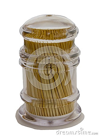 Wooden toothpicks in pack Stock Photo