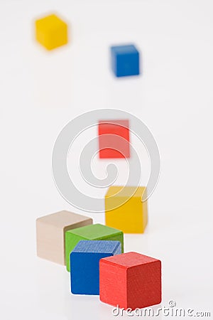 Wooden toy blocks Stock Photo