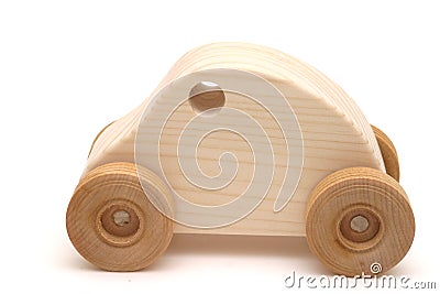 Wooden Toy Car Stock Photo