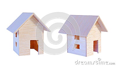 Wooden Toy House. Stock Photo