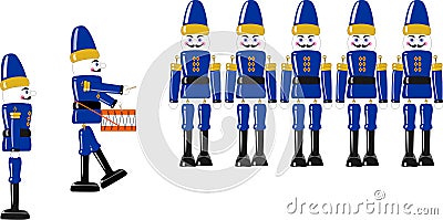 Wooden Toy Soldiers Vector Illustration