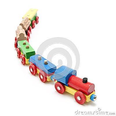 Wooden toy train Stock Photo