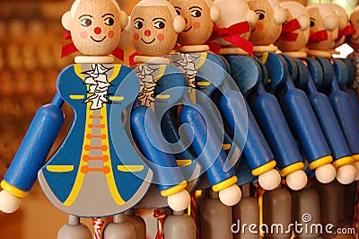 Wooden toys Mozart - souvenir Stock Photo