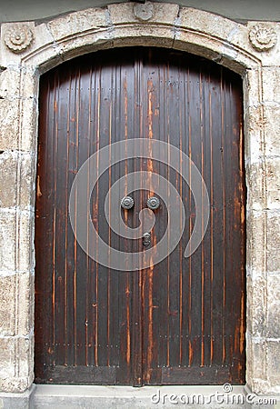 Wooden traditional door Stock Photo