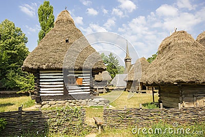 Wooden traditional romanian house Stock Photo