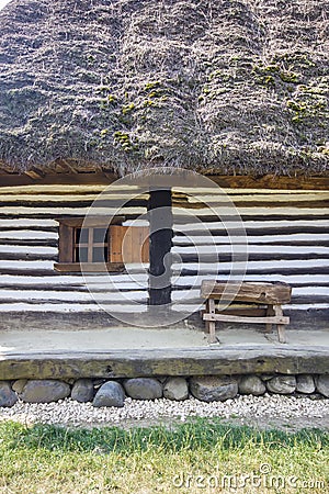 Wooden traditional romanian house Stock Photo