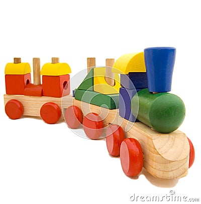 Wooden train Stock Photo