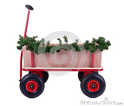 A wooden transport wagon Stock Photo