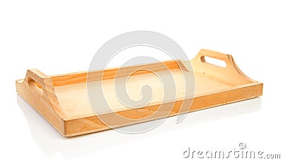 Wooden tray Stock Photo