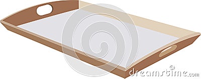 Wooden tray for food transport Vector Illustration