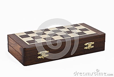 Wooden treaveller chesboard Stock Photo