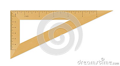 Wooden triangle ruler Vector Illustration