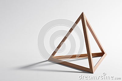 Wooden triangular frame Stock Photo