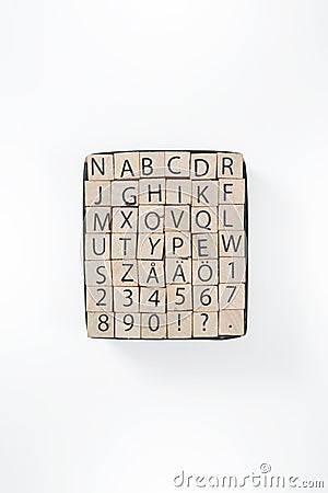 Wooden Type Blocks Stock Photo