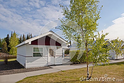 Wooden vacation cabins Stock Photo