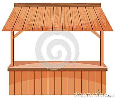 Wooden vendor on white background Vector Illustration