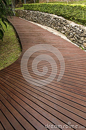 Wooden walkway Stock Photo