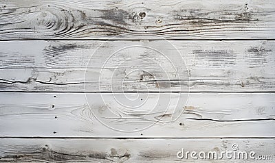 wooden wall background with peeling white paint, ai generative Stock Photo