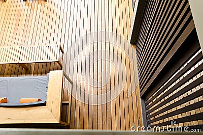 Wooden wall and floor , show texture Stock Photo