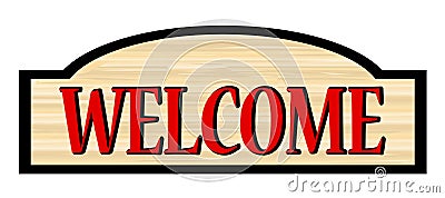 Wooden Welcome Sign Vector Illustration