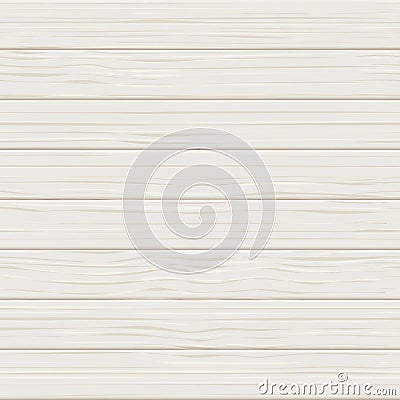 Wooden white seamless realistic texture. Light wood planks vector background. Table board or floor surface illustration Vector Illustration