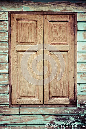 Wooden window, vintage processed Stock Photo