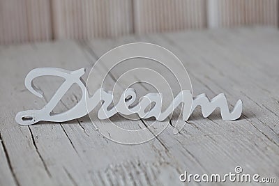 Wooden word dream Stock Photo
