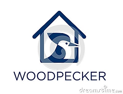 Woodpecker in a house Stock Photo
