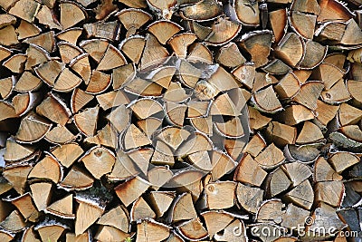 Woodpile background Stock Photo