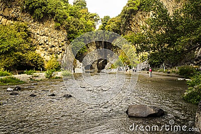 The woods around the Alcantara gorge are actually quite small, but this scenic site,on the Alcantara River Editorial Stock Photo