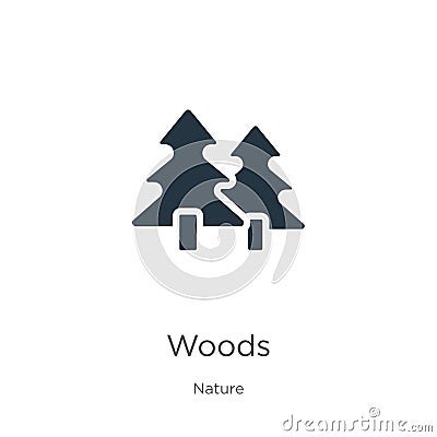 Woods icon vector. Trendy flat woods icon from nature collection isolated on white background. Vector illustration can be used for Vector Illustration