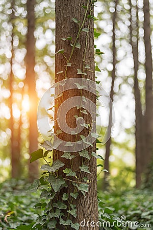 Woods and sunshine in quiet park Stock Photo