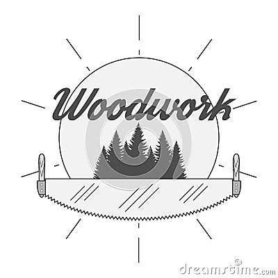 Woodwork Industry Vector Badge Vector Illustration