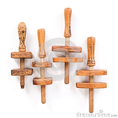 Wooden clamps Stock Photo