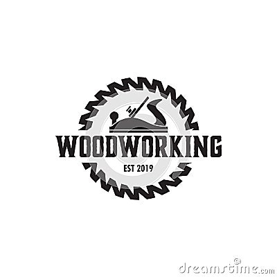 Woodworking gear logo design template vector element isolated Vector Illustration