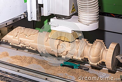 Woodworking machine with computer system Stock Photo