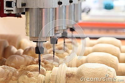 Woodworking milling and copy machine Stock Photo