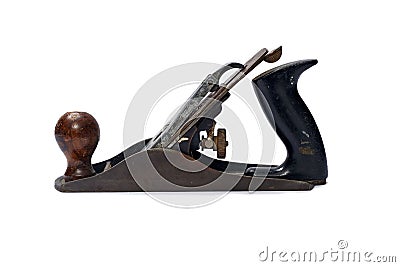 Woodworking tool. Hand plane isolated on white background Stock Photo