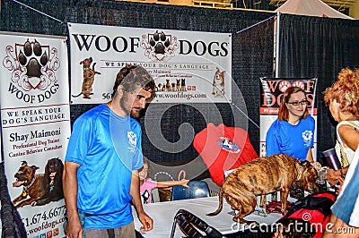 Woof dogs show stand Editorial Stock Photo
